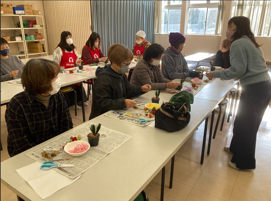 有田地域エリア委員会　フラワーアレンジメント迎春飾り